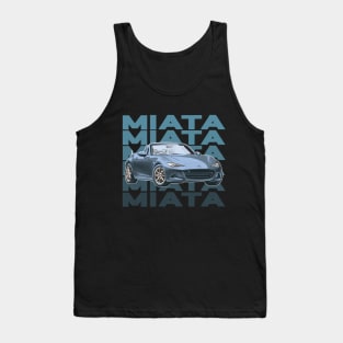 Mazda Miata (Blue) / Retro Style Sunset Design Tank Top